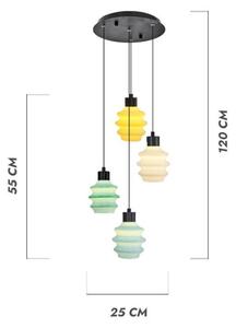 Pendul LED pe cablu CACTUS LED/12W/230V 3000K verde/galben/alb