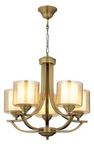 Candelabru NOVARA pe lanț, 5 x E27, 40 W, 230 V, finisaj bronz