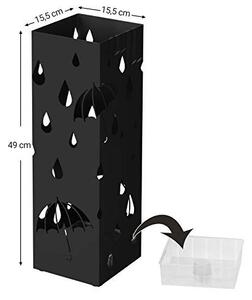 Suport pentru umbrele, Songmics, Negru, 15.5x15.5x49 cm