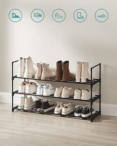 Suport pantofi Model Kaisley, Negru, 92x30x55 cm