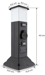 Brilagi - Lampă de exterior cu 2 prize SCHUKO, soclu 1xE14/15W/230V, IP44, neagră