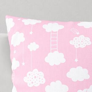 Goldea față de pernă din bumbac pentru copii - nori pe roz deschis 45 x 45 cm