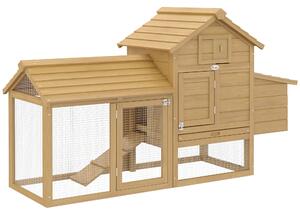 PawHut Coteț Prefabricat din Lemn pentru 2 Găini cu Gard pentru Grădină 150.5 x 54 x 87cm | Aosom Romania