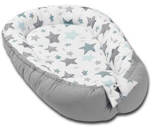 Cosulet bebelus pentru dormit Kidizi Baby Nest Cocoon 90x50 cm All Mint Stars