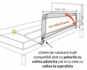 Protectie pat rabatabila pentru somiera adancita 150 cm Olmitos marine