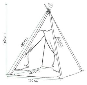 Cort copii stil indian Teepee Tent Kidizi Animals Mint, include covoras gros si 2 perne, stabilizator cadou