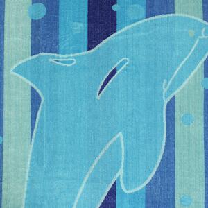 Goldea prosop de plajă frotir delfin - albastru 90x165 cm 90 x 165 cm