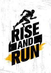 Ilustrare Rise And Run. Marathon Sport Event, subtropica, (26.7 x 40 cm)