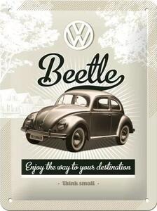 Placă metalică Volkswagen VW - Beetle Retro, (15 x 20 cm)