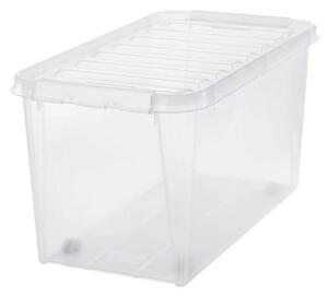 Cutie de depozitare cu cleme albe șiroți SmartStore Classic, 70 l