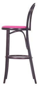 Scaun de bar din lemn de fag, tapitat cu stofa 18 Wenge / Pink, l40,5xA50xH110 cm