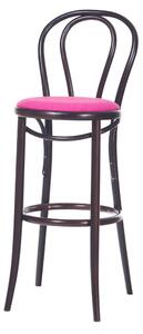 Scaun de bar din lemn de fag, tapitat cu stofa 18 Wenge / Pink, l40,5xA50xH110 cm