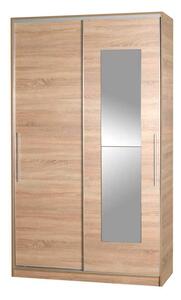 Dulap Adore Elit Plus, 2 usi glisante cu oglinda, Sonoma, 120x207x52 cm