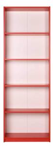 Biblioteca Adore Nurdan, 5 rafturi, Rosu, 58x170x23 cm