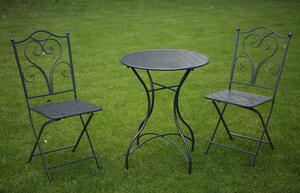 Set mobilier grădină masă și 2 scaune, negru