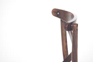 Scaun din lemn de fag, tapitat cu piele ecologica 150 Brown, l45xA51xH84,5 cm