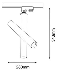 Spot pentru sistem pe șină AKADI 1xGU10-MR11/15W/230V Amplex 8896