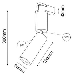 Spot pentru sistem pe șină SHIMA 1xGU10/15W/230V negru Shilo 6612