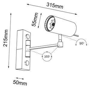 Lampă de perete FUSSA 1xGU10/15W/230V neagră Shilo 2209