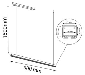 Lustră LED pe cablu HANAWA LED/32W/230V 3000K CRI 90 neagră Shilo 1952