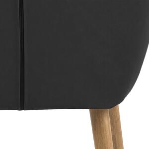Scaun tapitat cu piele ecologica si picioare din lemn Nora Negru / Stejar, l58xA58xH84 cm