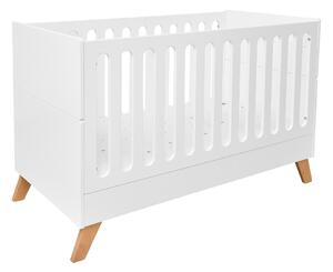 Patut bebe lemn/MDF Hoppa basic stil scandinav alb 120 x 60 cm