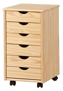 Cabinet din lemn cu 6 sertare Niel Natural, l36xA40xH65 cm