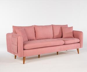Canapea cu 3 locuri Eftal, 215 x 91 x 85 cm, Roz