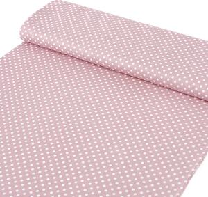 Goldea țesătură simona 100% bumbac - buline albe pe roz pudrat 145 cm