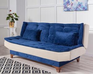 Canapea extensibila cu 3 Locuri Tokyo, Albastru/Bej, 190 x 85 x 85 cm