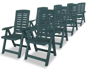 Set mobilier de exterior, 9 piese, verde, plastic