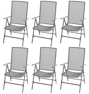 Set mobilier exterior cu scaune pliante, 7 piese antracit, oțel