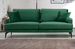 Canapea cu 3 Locuri Yase, Verde, 205 x 88 x 90 cm