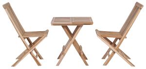 Set mobilier bistro pliabil, 3 piese, lemn masiv de tec
