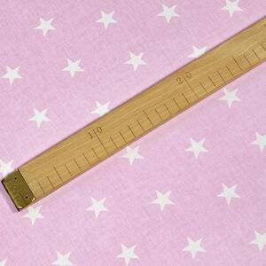 Goldea țesătură simona 100% bumbac - steluțe albe pe roz 160 cm