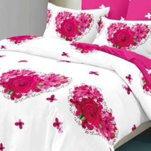 Lenjerie de pat cu Elastic Bumbac Finet 6 Piese Rose Roses