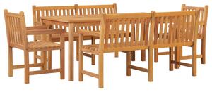 Set de sufragerie de grădină, lemn masiv de tec, 5 piese