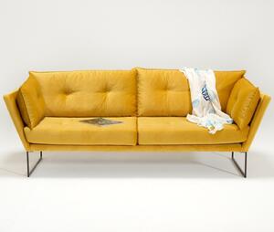Canapea cu 3 Locuri Relax, Muştar, 212 x 88 x 82 cm