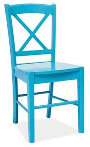 Scaun din lemn, albastru deschis, CD-56