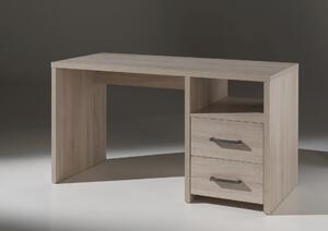 Masa de birou din pal cu 2 sertare, pentru copii Aline Stejar deschis, L140,4xl66,5xH77 cm