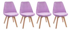 Set de scaune din catifea stil scandinav ROSE GLAMOUR 3 + 1 GRATIS
