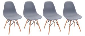 Set de scaune gri stil scandinav CLASSIC 3 + 1 GRATIS!