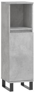 Dulap de baie, gri beton, 30x30x100 cm, lemn prelucrat