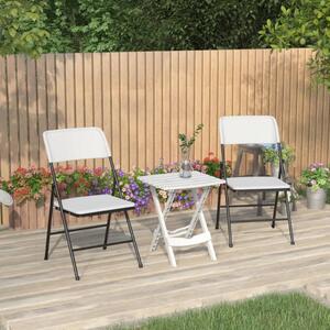 Set mobilier pentru grădină, 3 piese, alb, polipropilenă/HDPE