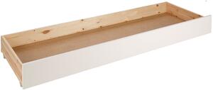Pat extensibil din lemn de pin cu sertar, pentru copii Pino Capitan Alb, 90-180 x 200 cm