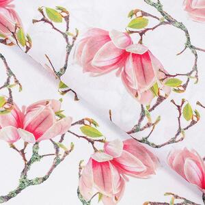 Goldea față de masă teflonată - model 064 magnolii roz - ovală 130 x 180 cm