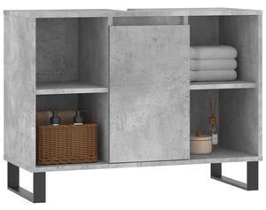Dulap pentru baie, gri beton, 80x33x60 cm, lemn compozit