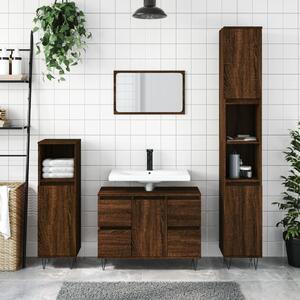 Dulap pentru baie, stejar maro, 80x33x60 cm, lemn compozit