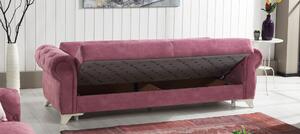 Canapea extensibila cu lada de depozitare, tapitata cu stofa 3 locuri Mito Turcoaz K2, l242xA96xH85 cm