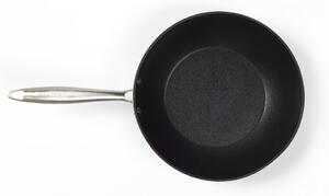 Tigaie wok antiaderenta din aluminiu forjat metalic Salter, 28 cm, Champagne, 10 Ani Garantie